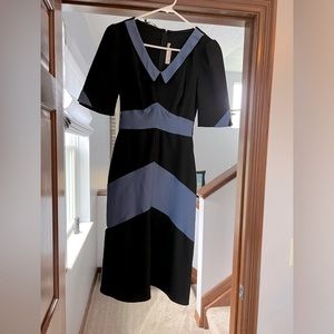 Stop Staring fit and flare blue and Black dress